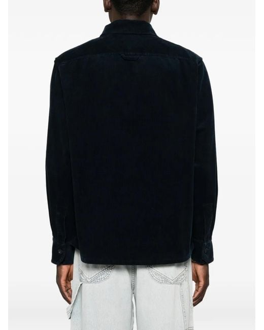 A.P.C. Black Corduroy Chest-Pocket Shirt for men