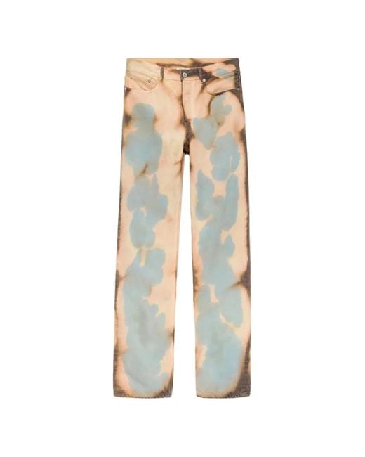 J.W. Anderson Natural Bleached Mid-Rise Straight-Leg Jeans