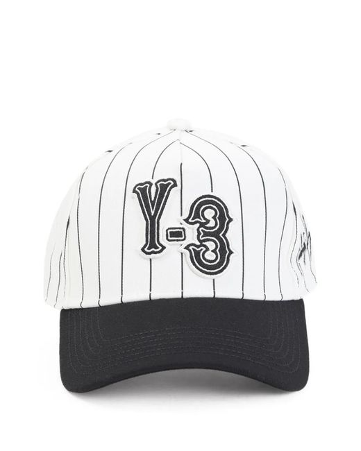 Cappello Da Baseball Gessato di Y-3 in White