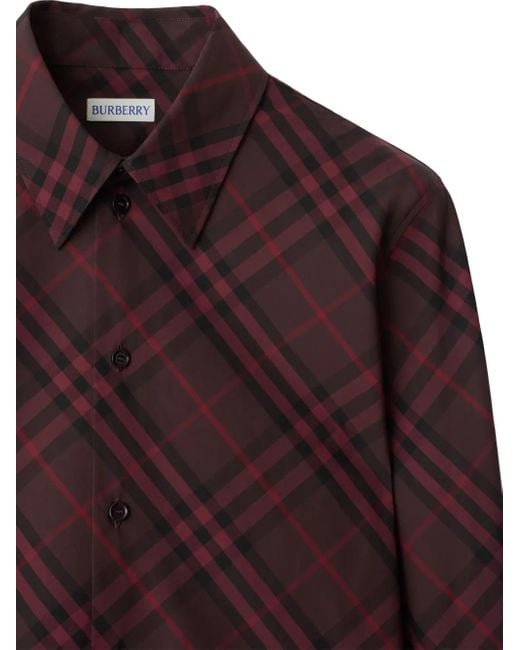 Burberry Purple Hemd mit Karomuster