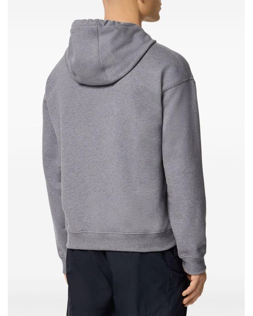 Versace Gray Barocco Sea Embroidered Hoodie for men