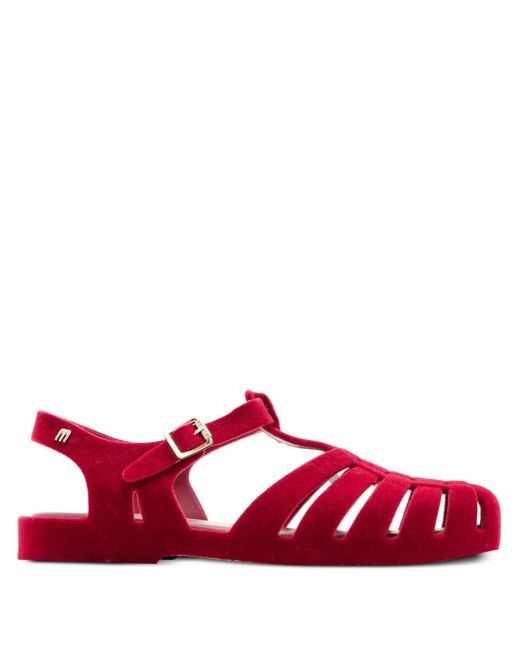 Melissa Red Possession Velvet Sandals