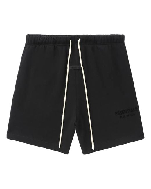 Fear Of God Black Logo-Print Jersey Track Shorts for men