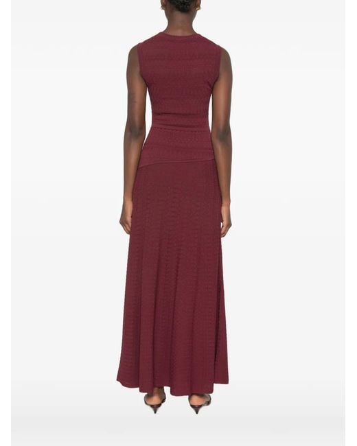 Sandro Purple Button-Embellished Maxi Dress