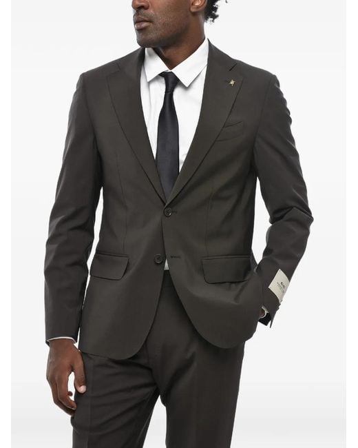 Corneliani Black Cc Collection Single-Breasted Two-Button Suit for men