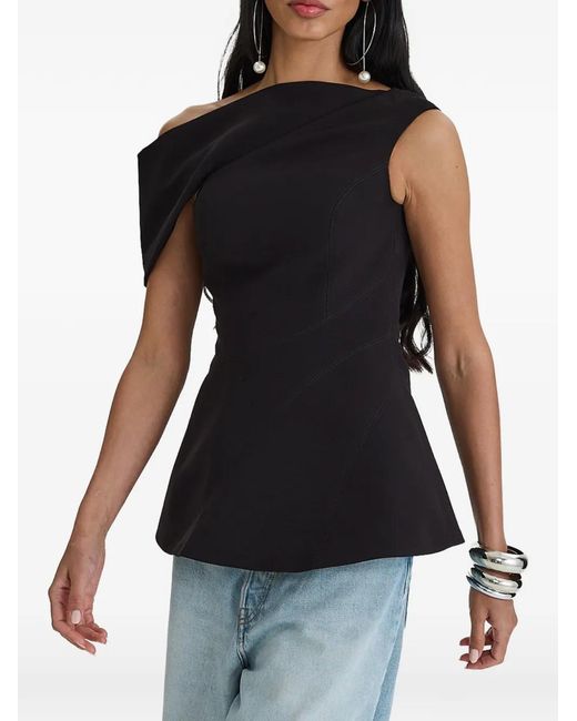 MOOS STUDIO Black Edit One-Shoulder Asymmetric Top
