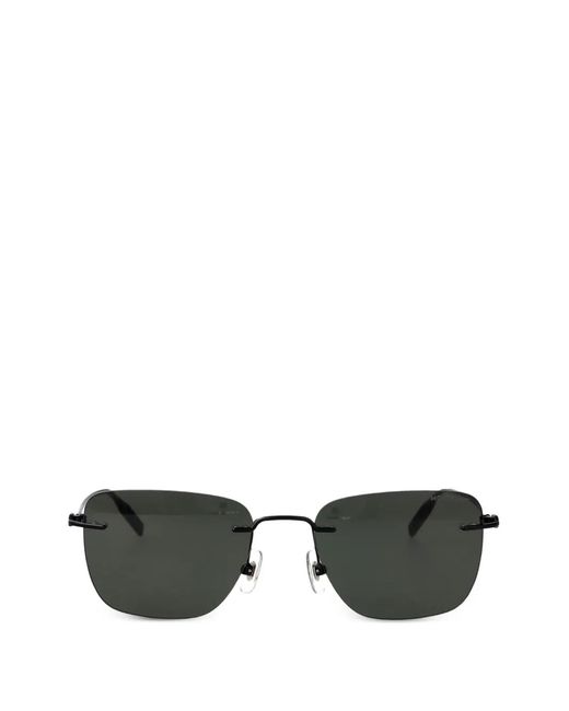 Montblanc Gray Rimless Rectangle-Frame Sunglasses for men