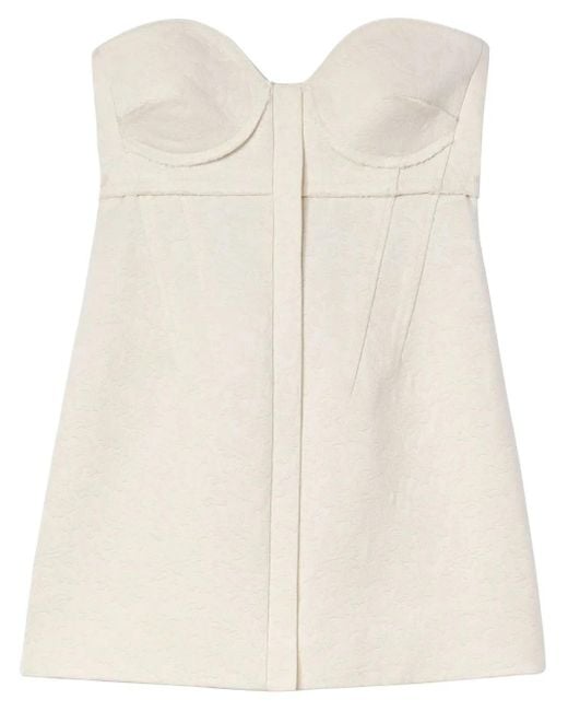 Proenza Schouler Natural Patterned-Jacquard Bustier Top