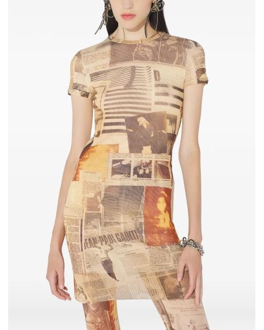 JEAN PAUL GAULTIER 'Underwater pearls' mesh dress