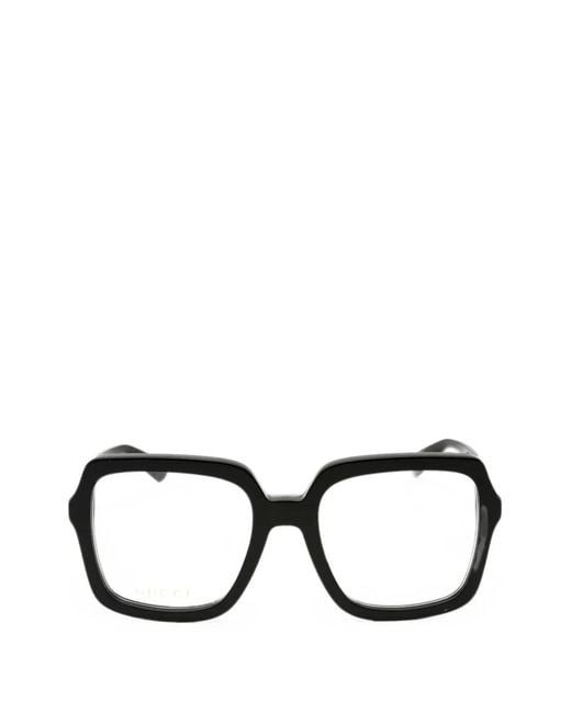 Gucci Black Brille Mit Eckigem Gestell
