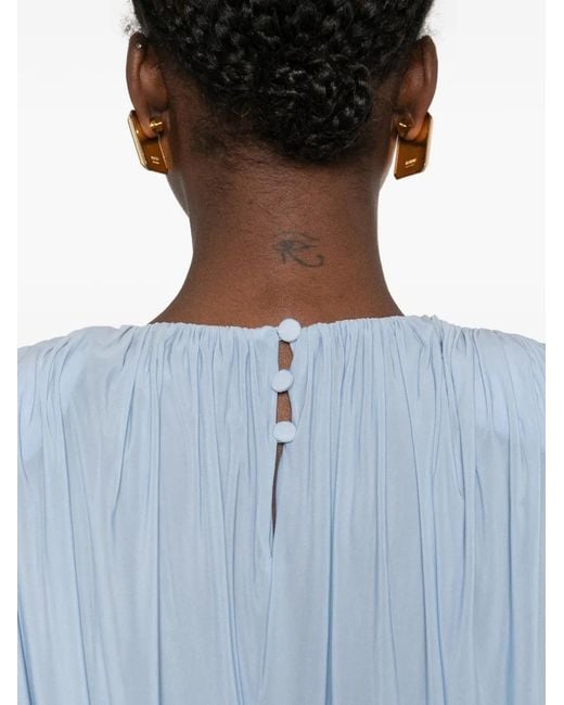 Magda Butrym Blue Pleated Blouse