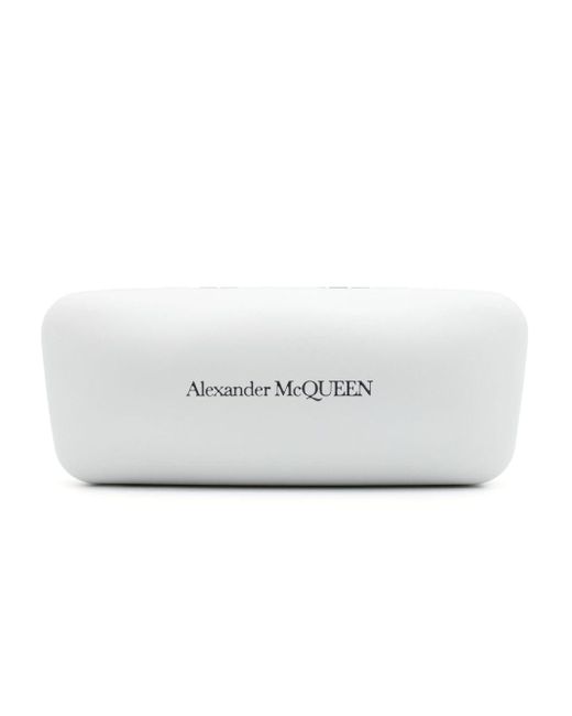 Alexander McQueen Blue Logo-engraved Square-frame Sunglasses for men