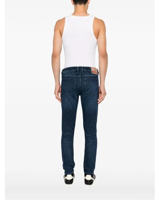 DIESEL Blue 1979 Sleenker Logo-Patch Jeans for men