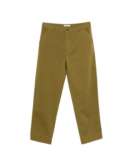 Cellar Door Green Fadi Belt-Loops Trousers for men