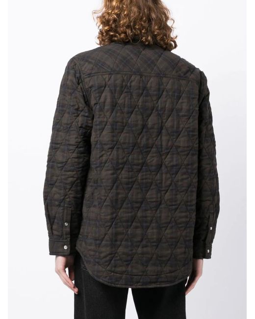 Isabel Marant Black Check-Print Two-Pocket Shirt Jacket for men