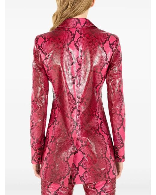 Roberto Cavalli Pink Snake-Print Blazer