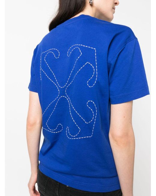 T-shirt con stampa di Off-White c/o Virgil Abloh in Blue