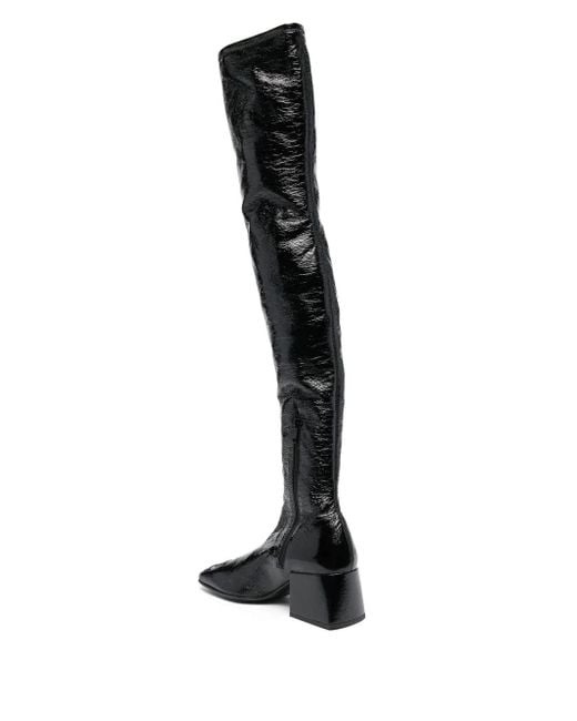 Courreges Black Thigh-High Boots