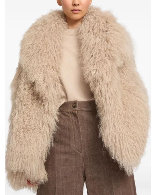 Chaqueta Con Cremallera Yves Salomon de color Natural