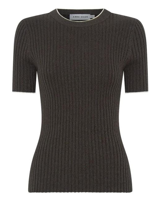 Anna Quan Bebe リブニット トップ Black