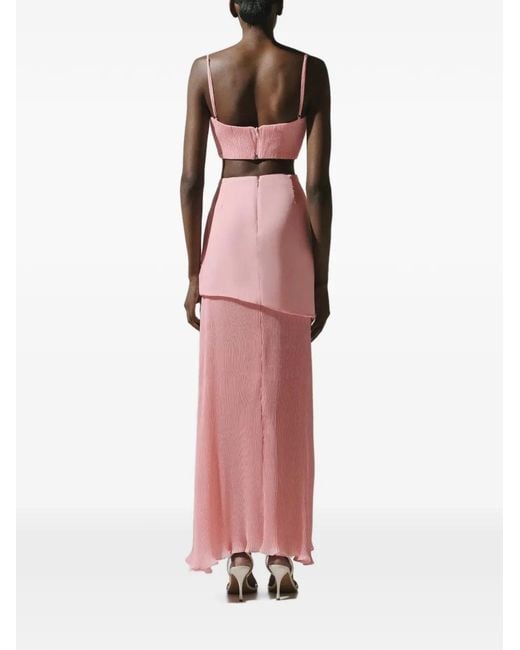 Baobab Pink Asymmetrical Pleated Maxi Skirt
