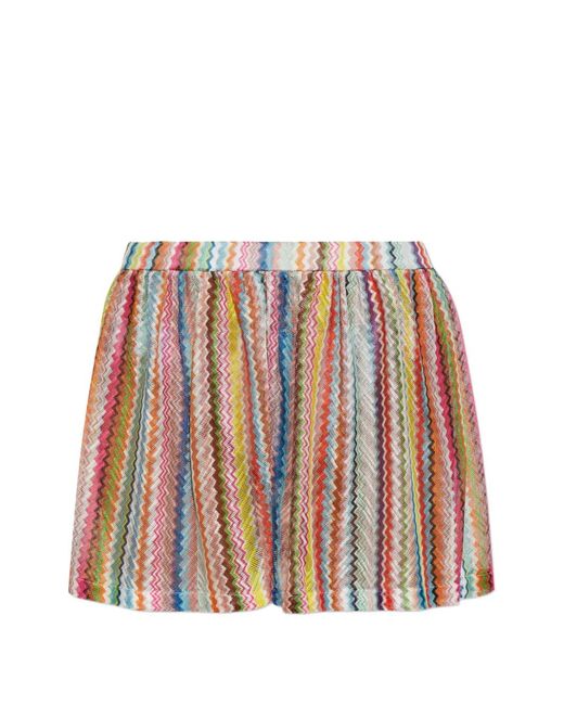 Missoni White Zigzag-Motif Shorts
