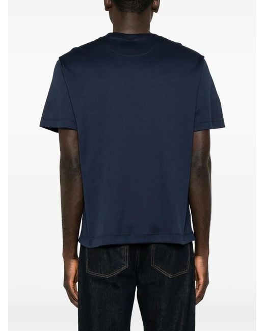 Eleventy Blue Crew-Neck Short-Sleeve T-Shirt for men