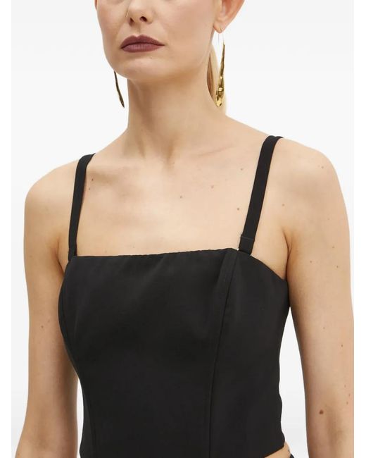 Guess Black Raissa Square-Neck Crop Top