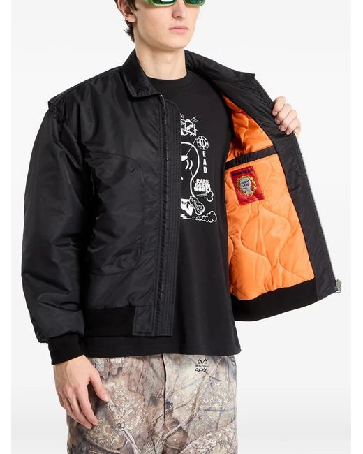Brain Dead Black Veste Bomber Brodée for men