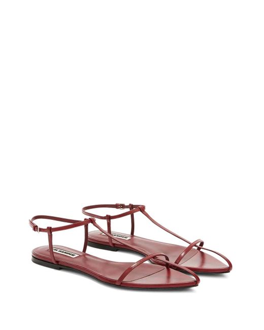 Jil Sander Pink Flat Strappy Sandals