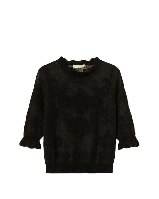 Twinset Black Jacquard Alpaca Blend Jumper