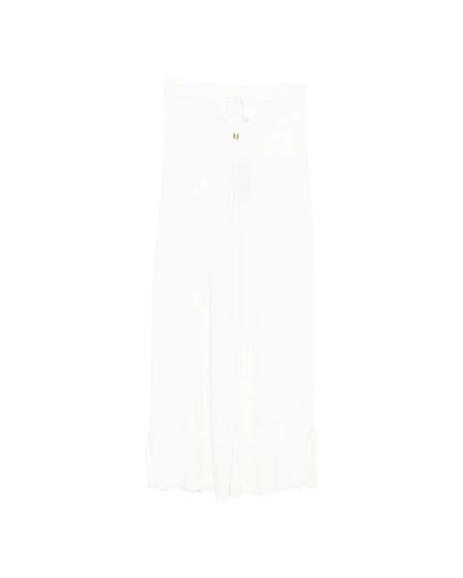 N.Peal Cashmere White Straight-Leg Trousers