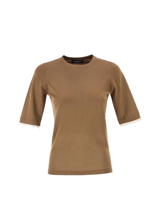 Fabiana Filippi Natural Short-Sleeve Crew-Neck T-Shirt