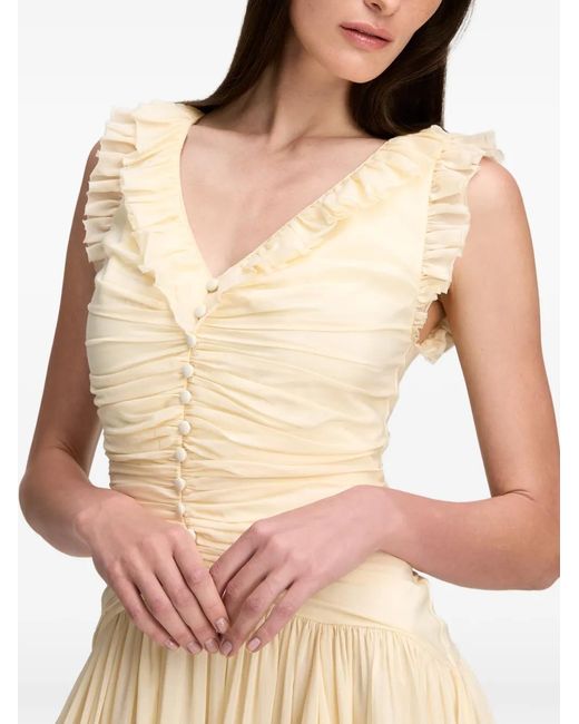 Cinq À Sept White Rosalba Ruffled Asymmetric Dress