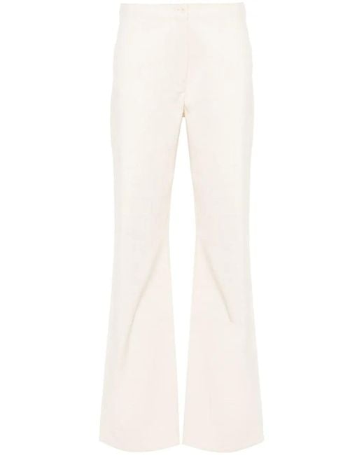 Our Legacy White Biker High-Waist Straight Trousers