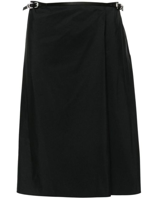 Givenchy Black Voyou Taffeta Wrap Skirt