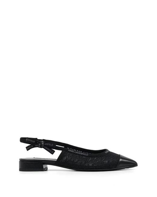 Karl Lagerfeld Black Escarpins Kerrie À Bride Arrière Et Logo