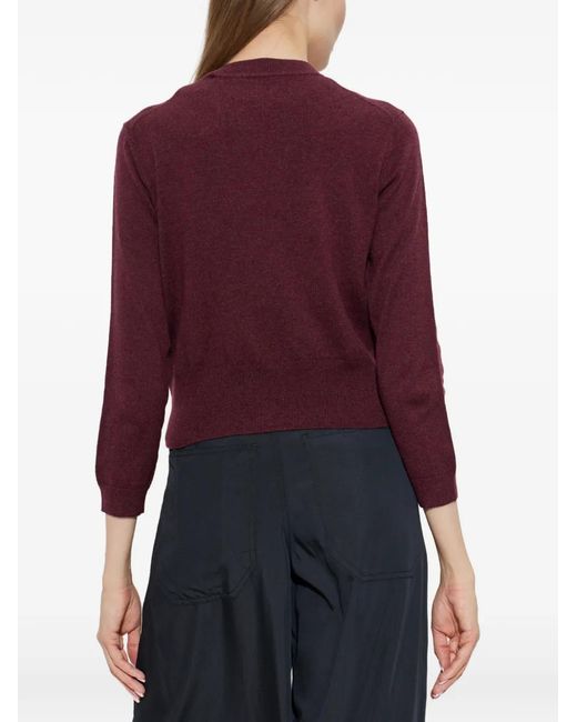Isabel Marant Purple Logo-Patch Button-Up Cardigan