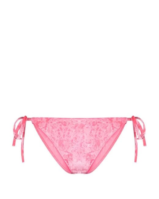 Forte_forte Pink Tie-Fastening Velvet Bikini Bottoms