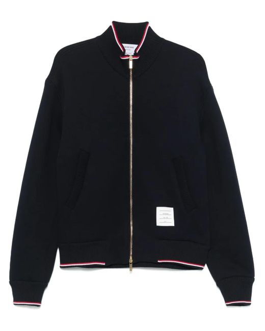 Thom Browne Black Rwb-Stripe Knitted Jacket for men