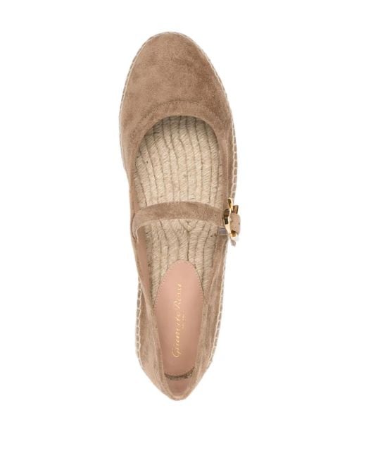 Gianvito Rossi Brown Elda Mary-Jane Camel Espadrilles