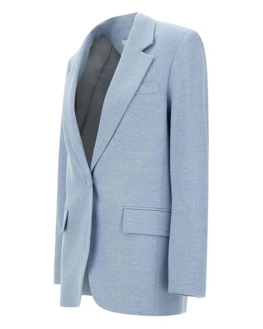 Remain Blue Single-Breasted Blazer