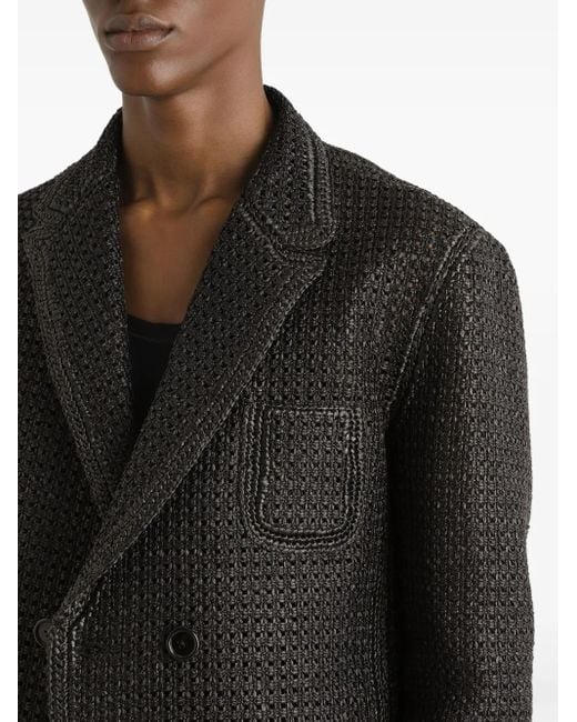 メンズ Dolce & Gabbana ラフィア ダブルジャケット Black