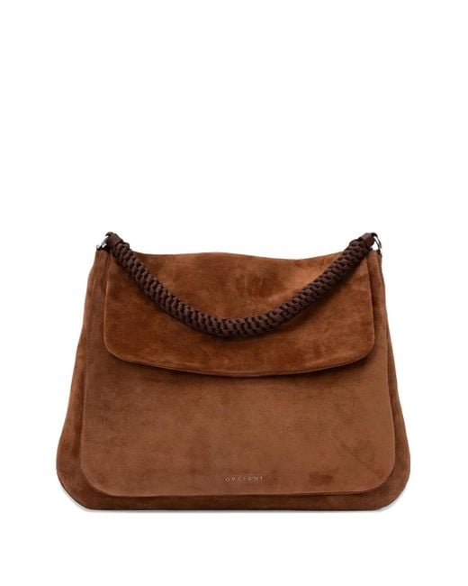 Orciani Brown Suede Shoulder Bag