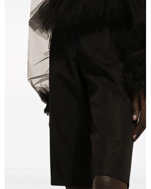 Dolce & Gabbana Black Pleat-detail Tailored Shorts