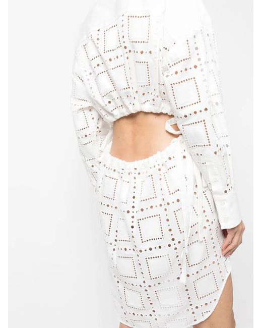 MSGM White Sangallo Dress
