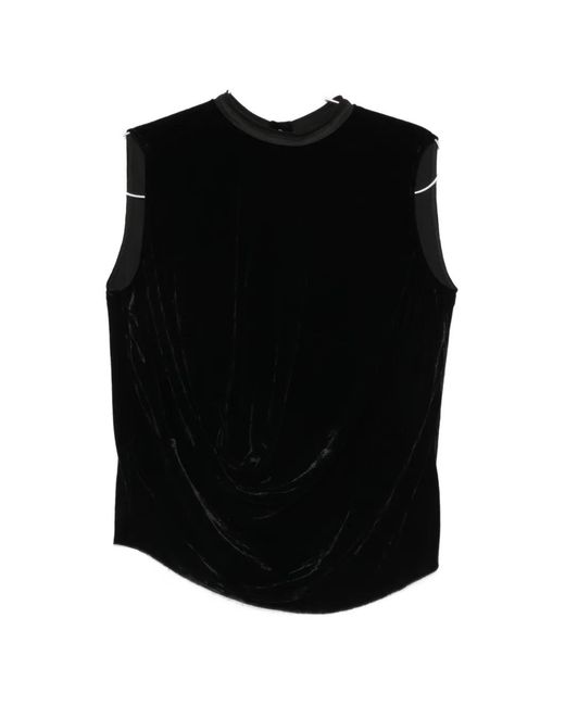 Rick Owens Black Draped Velvet Top