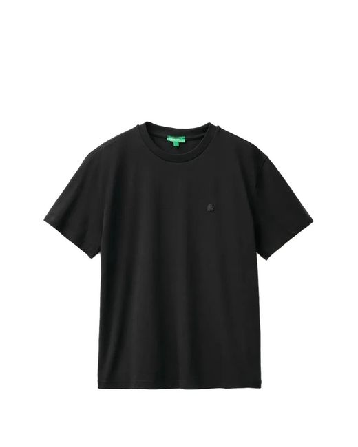 Benetton Black Logo-Patch T-Shirt for men