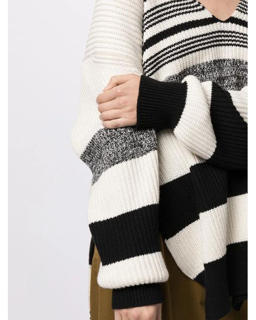 Proenza Schouler White Horizontal-Stripe V-Neck Jumper