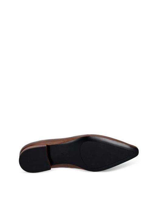 Furla Brown Pointed-Toe Leather Ballet Flats